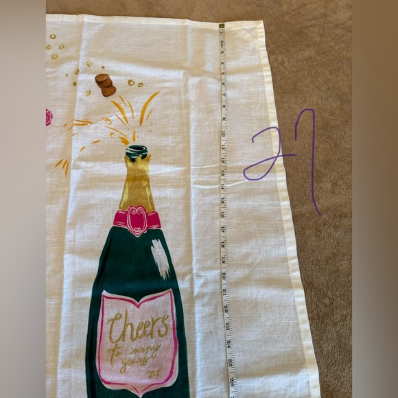 Anthropologie Festive Champagne Bottle Kitchen Towel NWOT Happy new Year! - Picture 6 of 6
